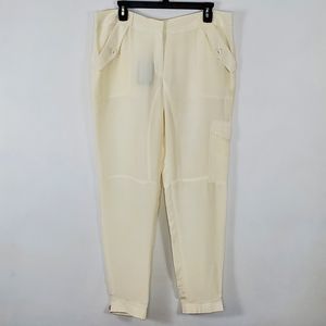 MAGASCHONI Cream Silk Blend Cargo Joggers 12 NWT